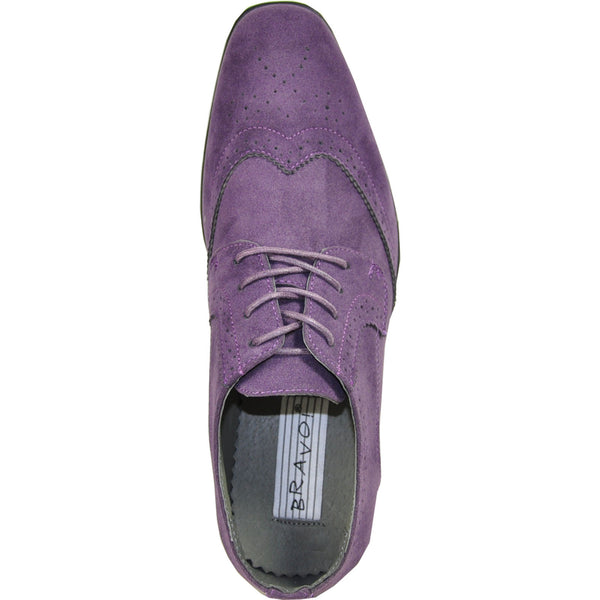 BRAVO Men Dress Shoe KING 3 Wingtip Oxford Shoe Purple